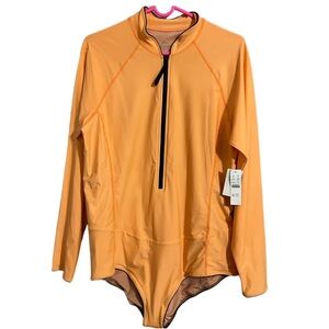 J.Crew Orange Long Sleeve Swimsuit